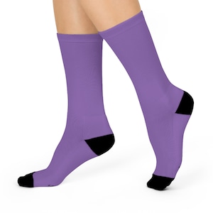 Purple Crew Socks for Men and Women | Solid Dress and Casual | Polyester, Spandex, Nylon and Cotton Socks Designed & Manufactured in USA