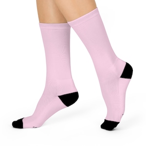 Pink Crew Socks for Men and Women | Solid Dress and Casual | Polyester, Spandex, Nylon and Cotton Socks Designed & Manufactured in USA