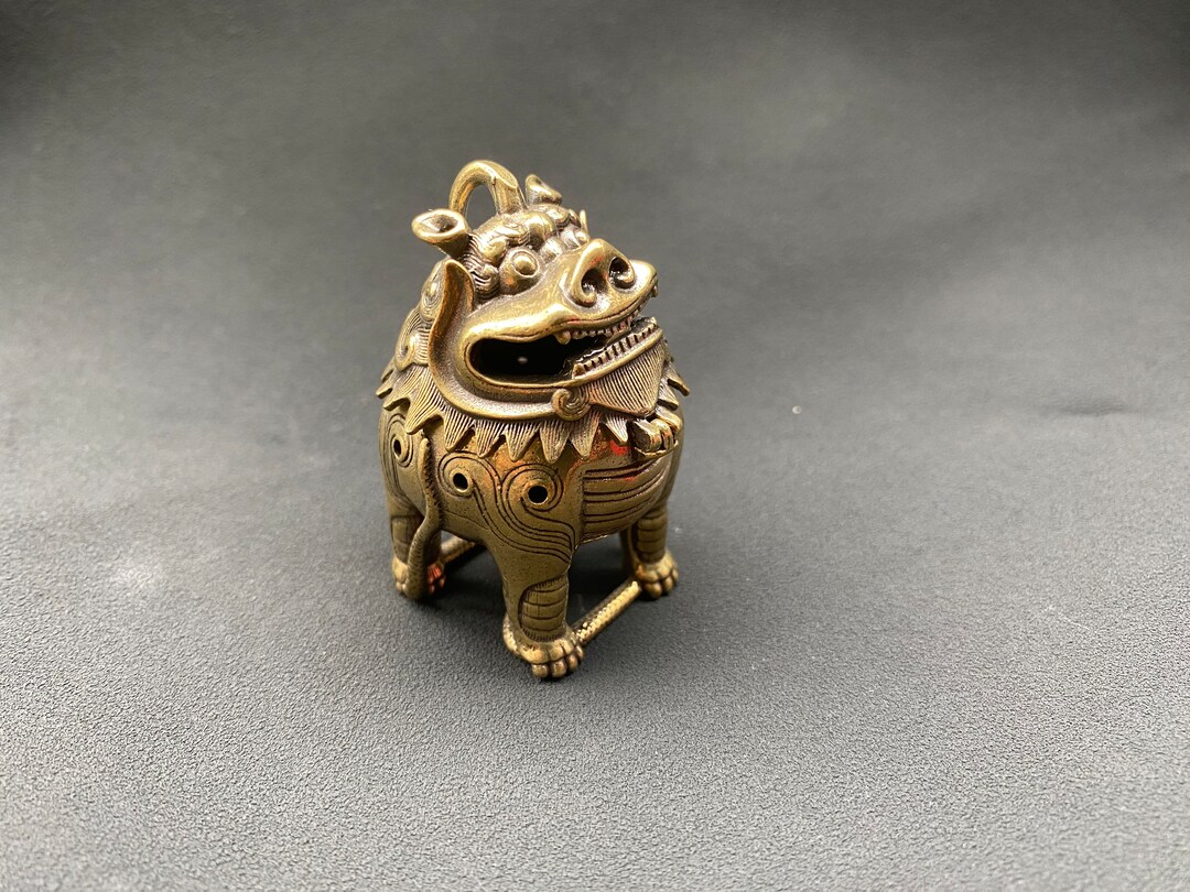 Antique Brass Incense Holder Mini Incens Burner, Brass Animal Statue