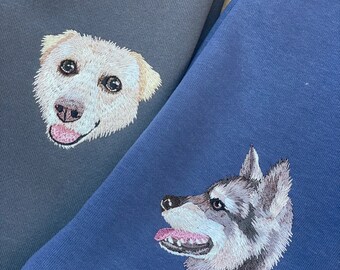 Sweat nom brodé chien et chat personnalisé, chat personnalisé de votre photo sweat brodé, sweat animal personnalisé