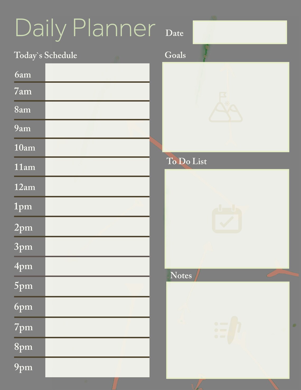 Daily Planner Digital Download PNG - Etsy
