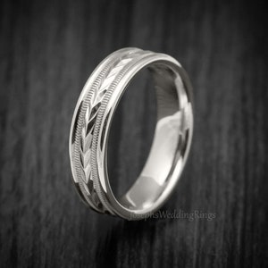 Real 925 Sterling Silver Wedding Band With Arrow Design & Milgrain In 3/4/5/6MM x 1.3MM Thick, Free Custom Engraving, Gift For Him