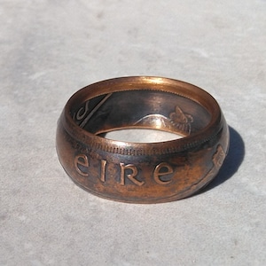 Lucky Irish Penny Bronze coin ring