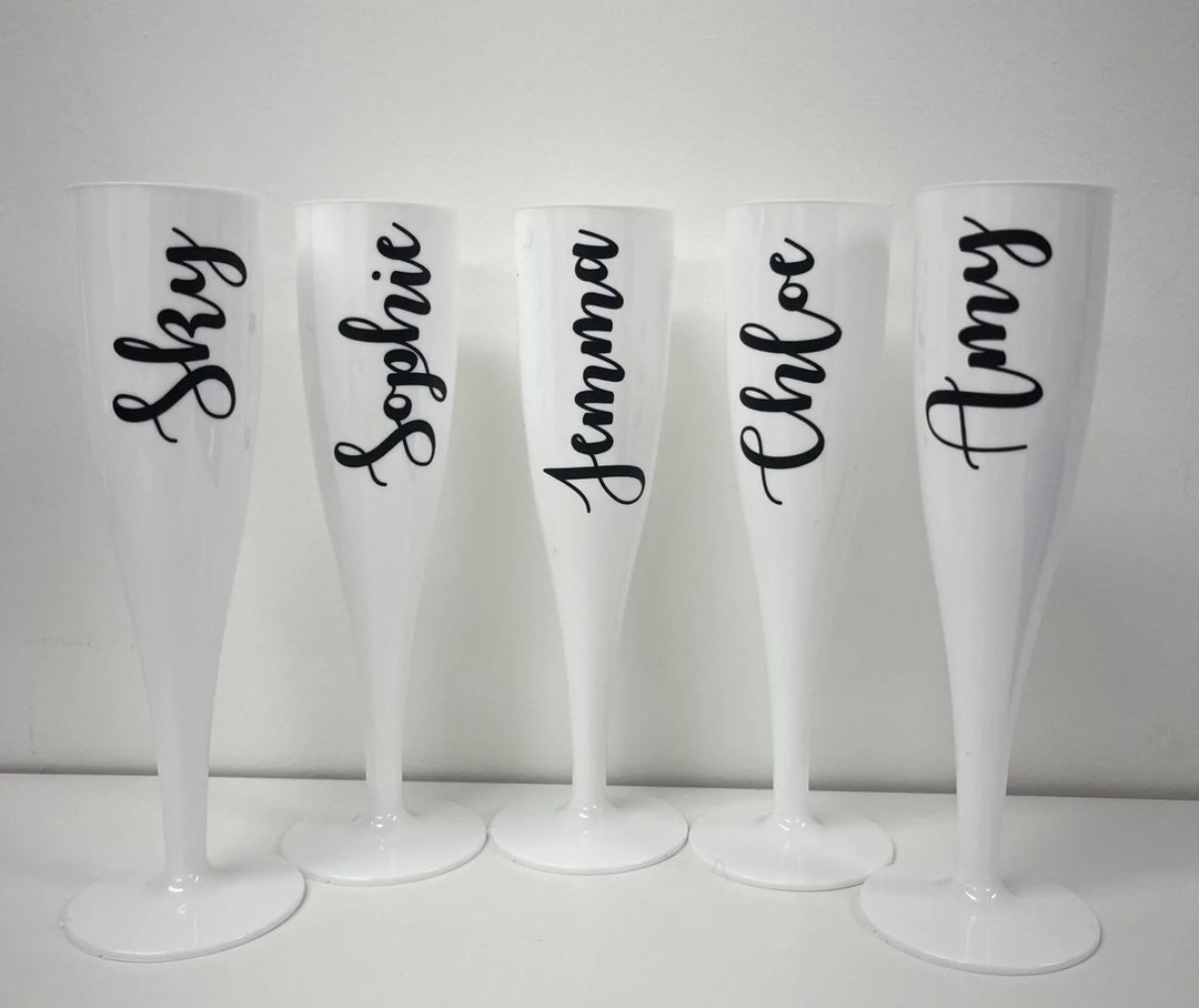 Champagne Flute Name or Role Etsy