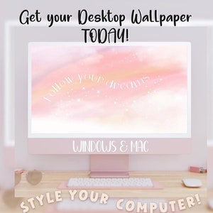 Pink Dreamy Clouds Desktop Wallpaper | Preppy Computer Background (Digital Download)