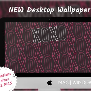 XoXo Desktop Wallpaper Organizer | Desktop Aesthetic | Computer Backgrounds | MacBook Wallpaper | Digital Wallpapers | Red & Black Wallpaper