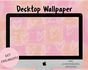 Pink Desktop Wallpaper Organizer | Computer Backgrounds (Digital Download)