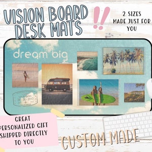 Photo Collage Vision Board Desk Mat | Custom Mousepads | Dream Big Desk ...