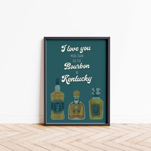 Vintage Bourbon Art | Farmhouse Wall Decor | Whiskey Lover Gift | Printable Man Cave Poster | Kentucky Bourbon Wall Sign | Gifts for Him