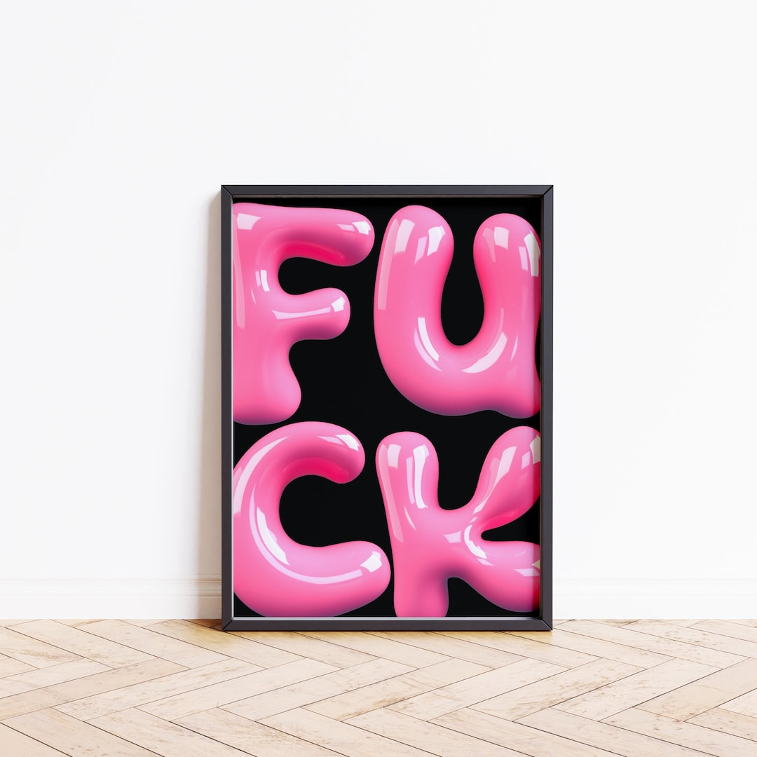 fuck-poster-pink-swear-word-poster-preppy-stuff-punk-wall-art-cool