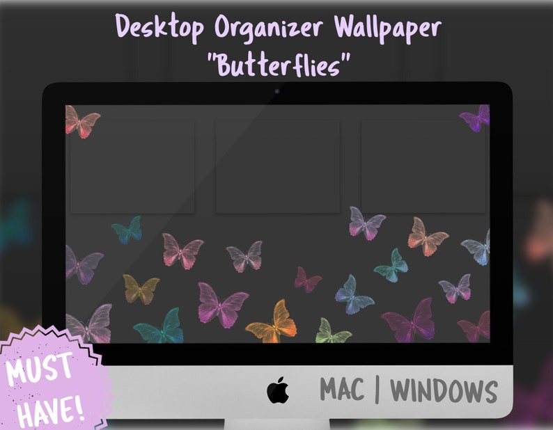 Whimsical Butterflies Desktop Organizer Wallpaper Wallpapers for Mac
