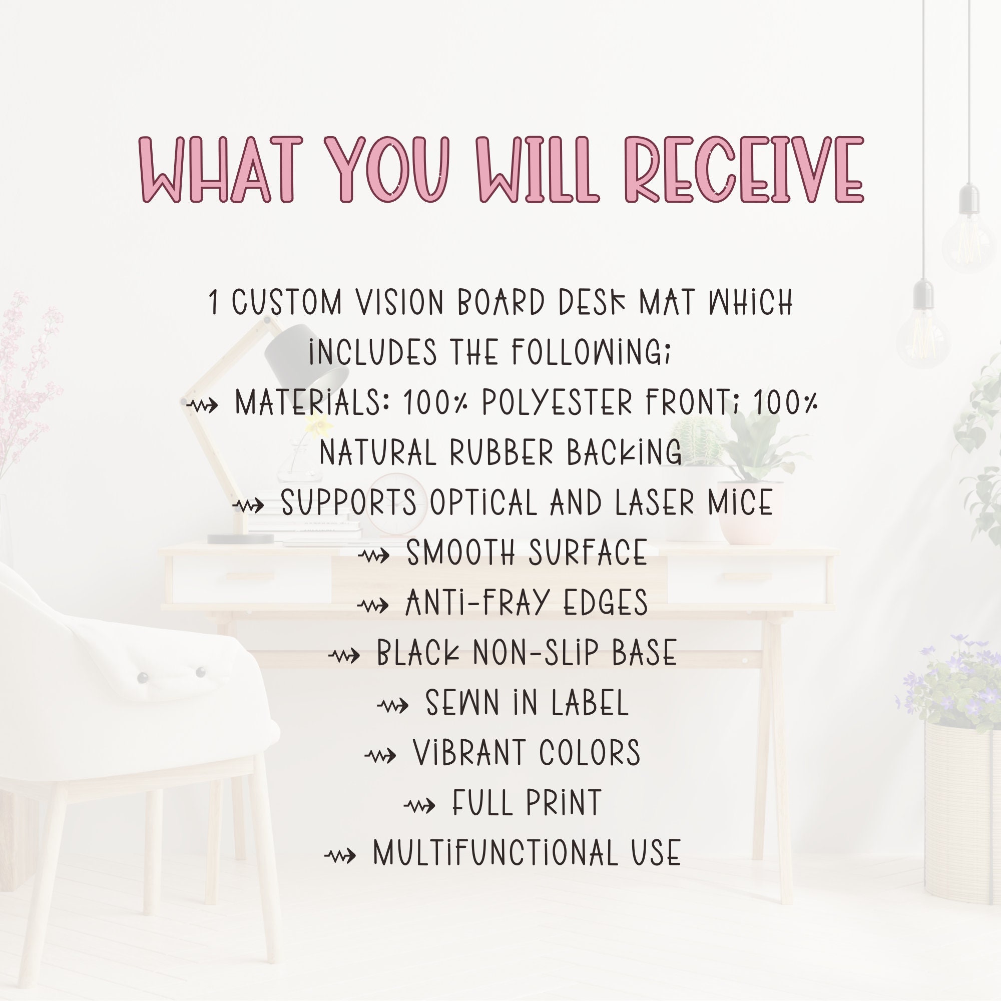 Custom Desk Mats | Vision Boards | Desk Decor Pink Purple ...