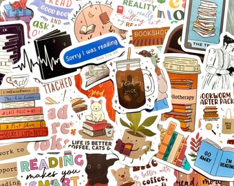 ORIGINAL Bookish Sticker Pack - Waterproof Vinyl Decal Gift for Book Lover - Mystery Water bottle Laptop Kindle Book Nook Die Cut Stickers