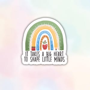 Lehrer Wertschätzung Vinyl Aufkleber, Bleistift Lineal Apfel Regenbogen Aufkleber, Form kleine Köpfe, wasserdichte Wasserflasche Laptop Journal Geschenk