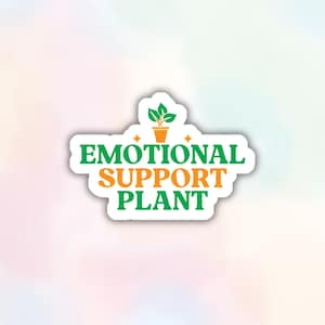 Sticker plante soutien émotionnel, sticker vinyle pot botanique minimal, cadeau bohème pour amateur de plantes, bouteille d'eau étanche pour ordinateur portable Kindle