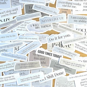 Lot d'autocollants Mots d'affirmation, messages positifs imperméables, bouteille d'eau pour ordinateur portable, appréciation de soi, cadeau manifestation de l'amour de soi