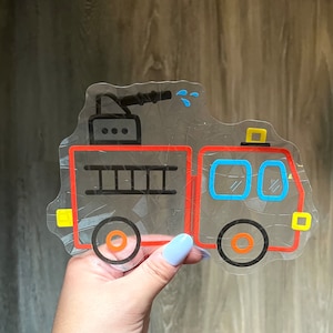 Fire Truck Suncatcher Sticker, Prism Window Cling, Rainbow Toddler Bedroom Decor, Rainbow Maker Decal for Child, Birthday Gift for Boy Girl