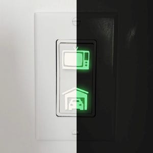 Personalized Light Switch Labels, Glow in the Dark Vinyl Decals, Neon Green Switch Plate Airbnb Stickers, Renter-Friendly Housewarming Gift