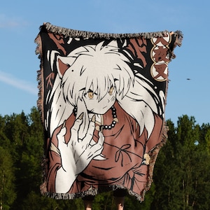 Anime Hand Woven Cozy Blanket | Manga Tapestry Throw | Suitable As Snuggle Blanket Or Woven Wall Hanging