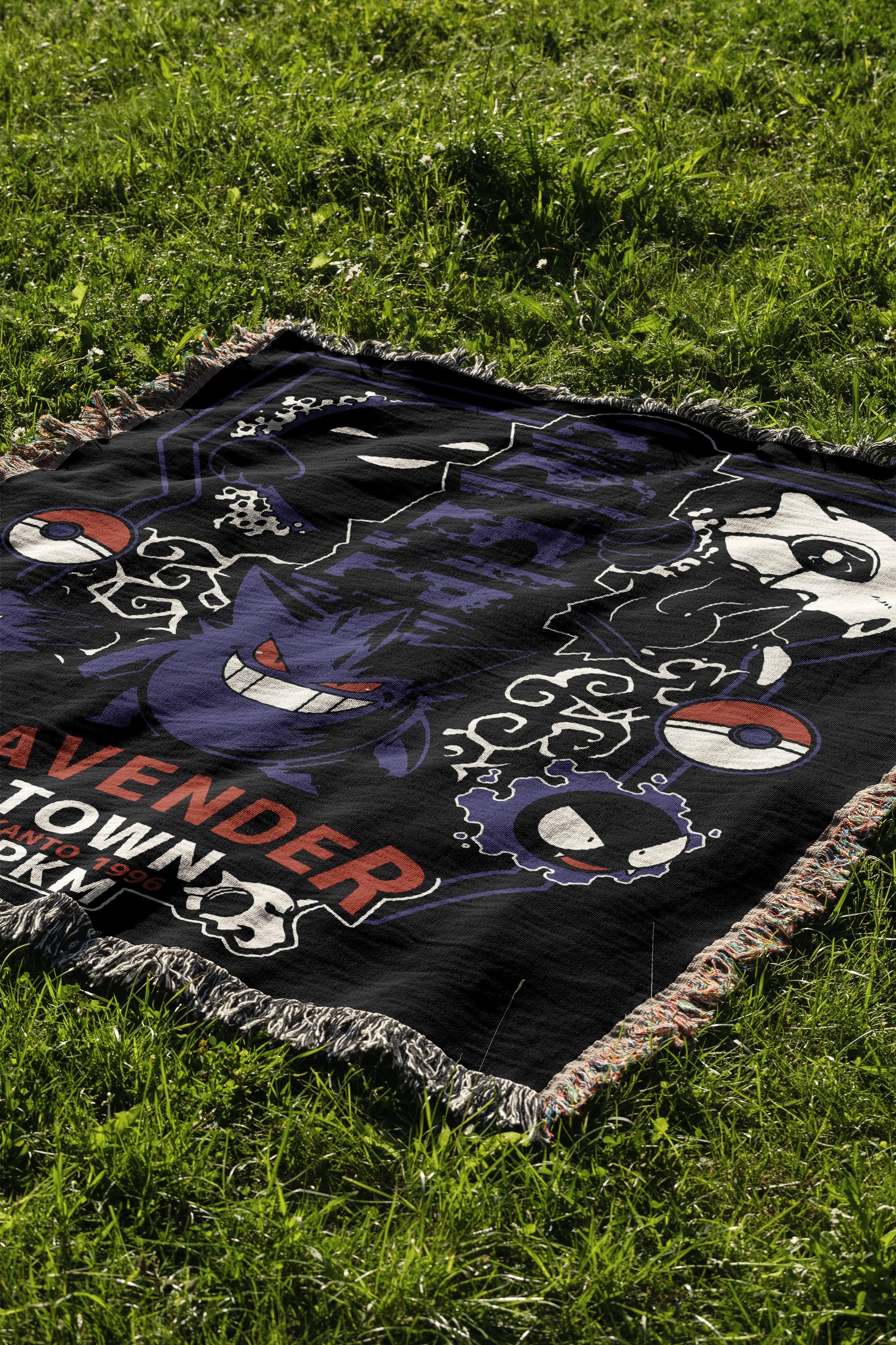 Lavender Town Hand Woven Cozy Blanket | Ghost Pokemon Tapestry