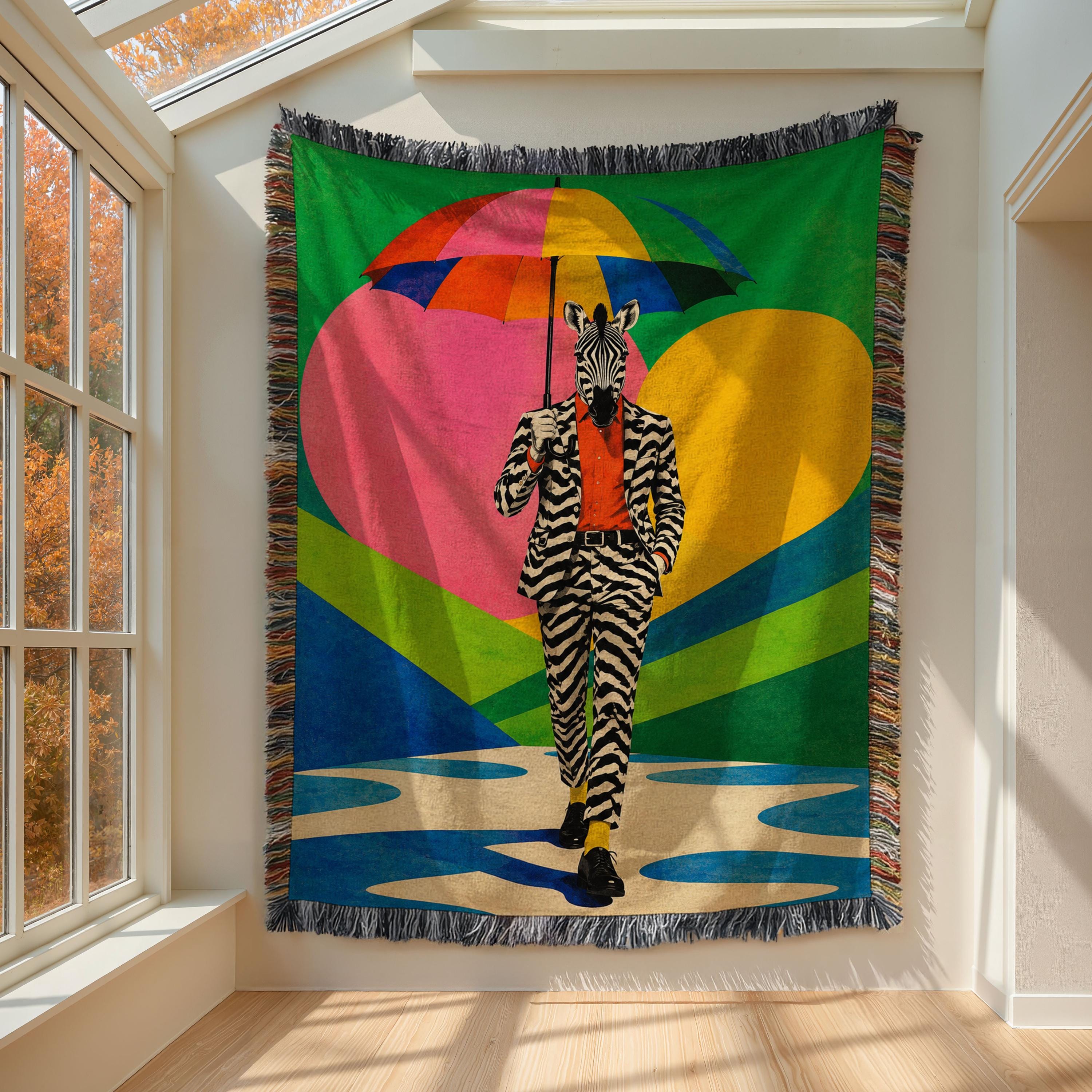 Rainbow Zebra Blanket - Etsy