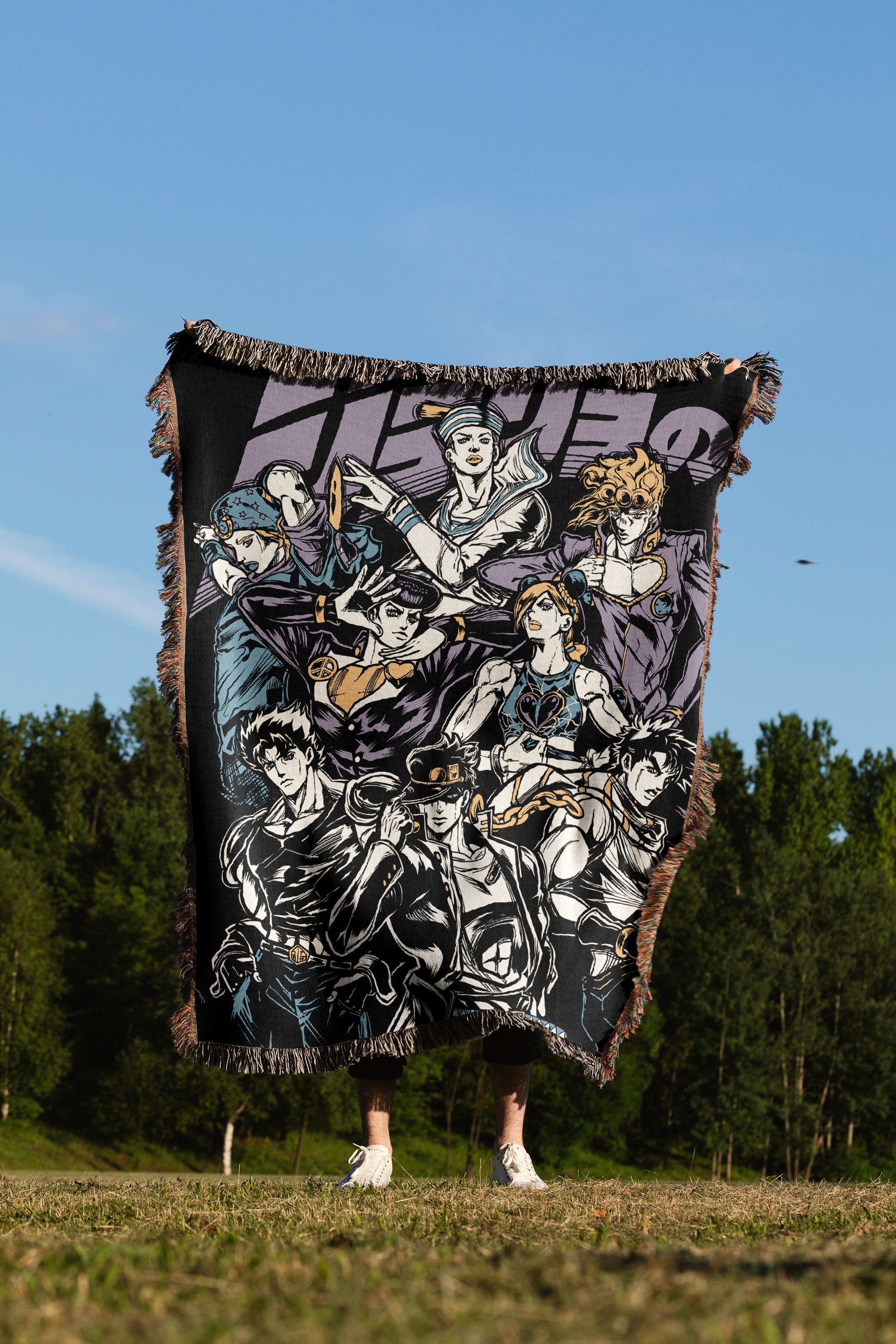 Anime Hand Woven Cozy Blanket Jojo Tapestry Throw Suitable as Snuggle Blanket or Woven Wall Hanging Etsy