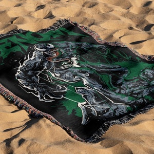 Venom Hand Woven Cozy Blanket | Spiderman Marvel Tapestry Throw | Snuggle Blanket & Woven Wall Hanging image 3