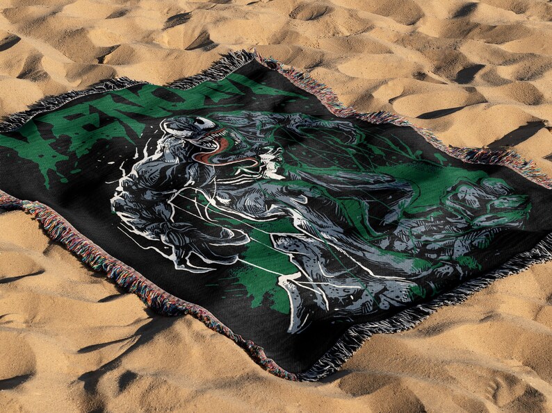 Venom Hand Woven Cozy Blanket | Spiderman Marvel Tapestry Throw | Snuggle Blanket & Woven Wall Hanging image 3