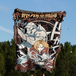 Anime Hand Woven Cozy Blanket | Manga Tapestry Throw | Suitable As Snuggle Blanket Or Woven Wall Hanging
