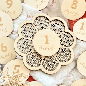 Cartes étapes personnalisée en bois / Cadeau de naissance personnalisé / Cadeau future maman