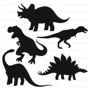 Dinosaur svg bundle | dinosaur clipart png | dinosaur silhouette svg | Brachiosaurus svg | t-rex svg | dino svg | triceratops svg files