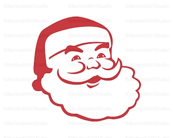 Santa svg, santa head svg, christmas svg, santa svg file, santa svg cut file, santa png, svg files, cricut silhouette svg cut cutting file
