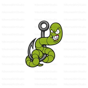 Worm Svg, Worms Clipart, Esca di pesce, Esca da pesca, Canna da pesca, Esca da pesca, Worm Png • SVG • PNG • Jpg • Pdf • Ai • Download digitale