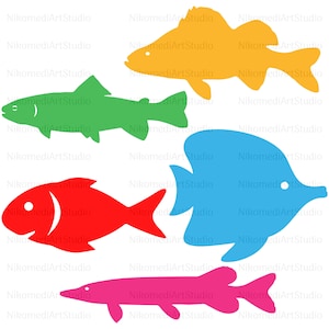 Fisch SVG, süßes Fisch svg, Angeln, marine, marine, Vektor, Schnittdatei, für Kinder, Sea life Cricut, Silhouette - Png, Jpeg, Ai, Pdf