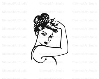 Rosie the Riveter SVG Design, Woman Power Svg Files For Cricut, Girl Power SVG - Digital Download