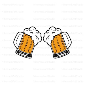 Boccale di birra SVG, Boccali di vetro di birra PNG, Cricut Svg Cut, Download digitale, Download istantaneo, Png - Pdf - Ai - Jpeg
