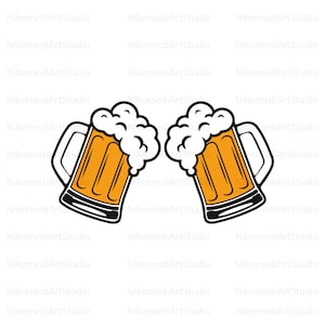 Beer Mug SVG, Beer Glass Mugs PNG, Cricut Svg Cut, Digital Download, Instant Download, Png - Pdf - Ai - Jpeg