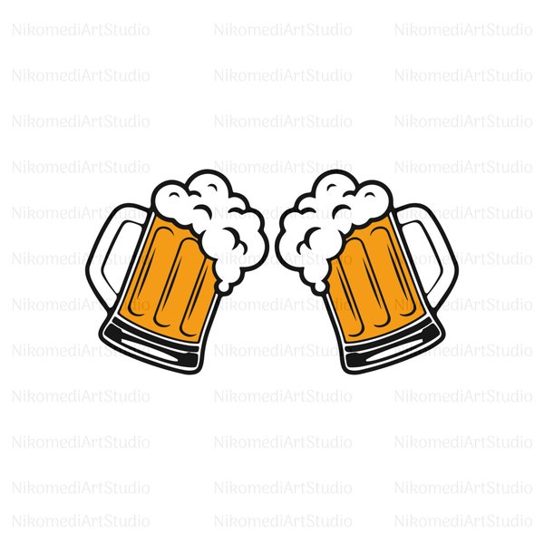 Beer Mug SVG, Beer Glass Mugs PNG, Cricut Svg Cut, Digital Download, Instant Download, Png - Pdf - Ai - Jpeg