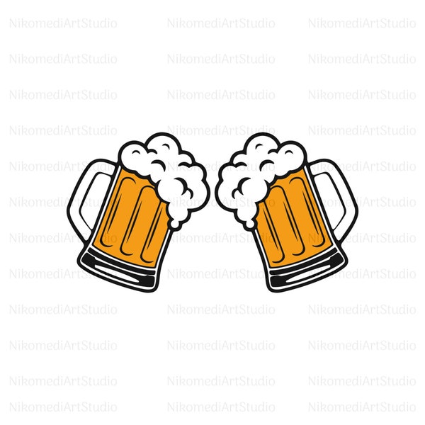 Bierkrug SVG, Bierglas Becher PNG, Cricut SVG geschnitten, digitaler Download, Sofort Download, Png - Pdf - Ai - Jpeg