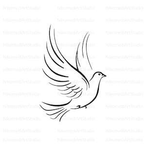Pigeon SVG silhouette, Dove svg, Dove Silhouette, Bird Silhouette, Pigeon Clipart, Dove ClipArt, SVG Cut File For Cricut, Png - Pdf - Ai -