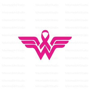 Breast Cancer Woman SVG, Breast Cancer Super hero logo SVg, Breast Cancer Awareness svg, Digital Download, Instant Download, Png - Pdf - Ai