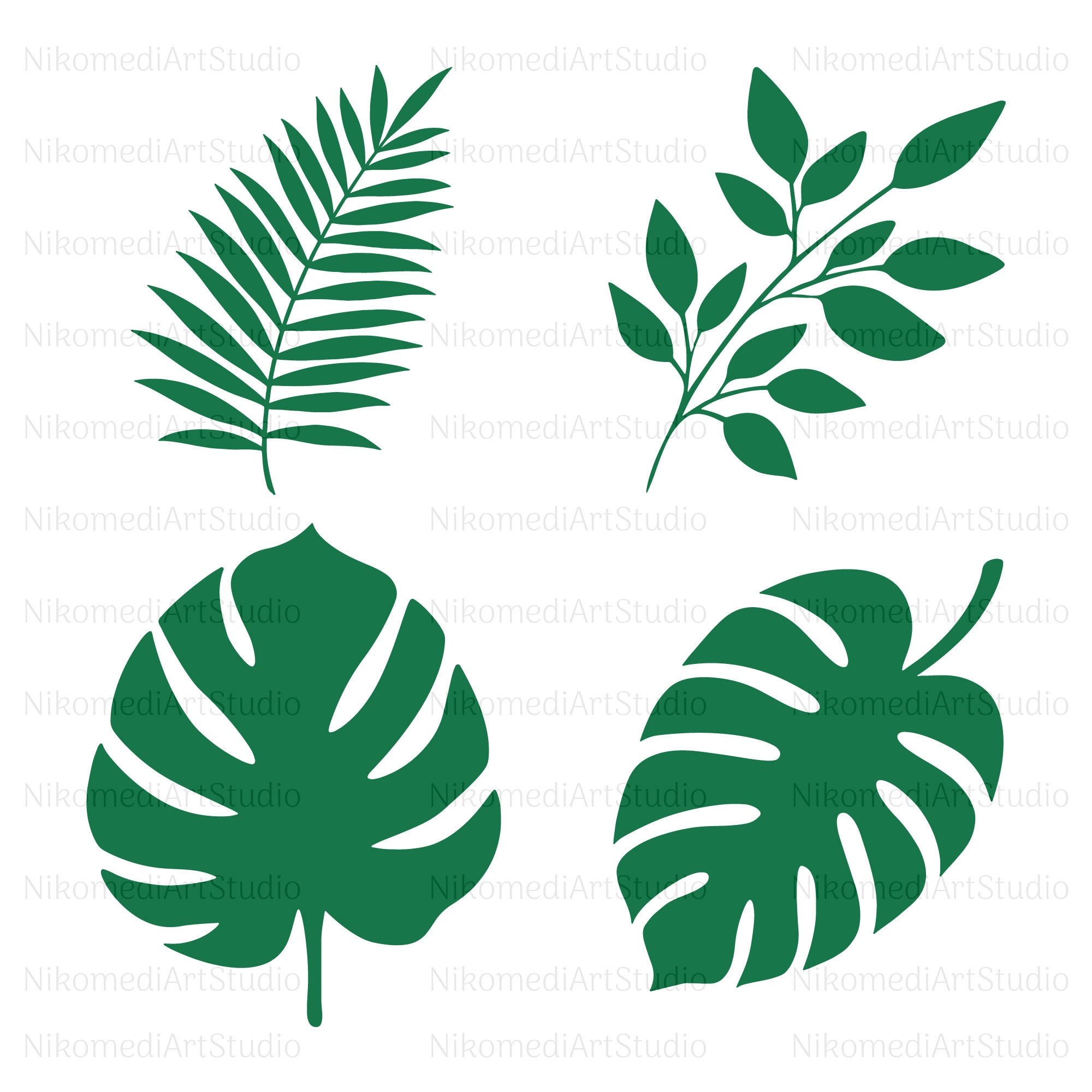 Jungle Leaves Clip Art