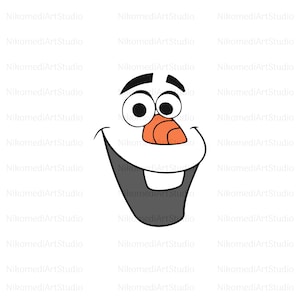 Olaf Face Svg, Layered Item, Clipart, Cricut, Digital Vector Cut File, Svg, Png, Jpeg, Pdf, Ai, Files
