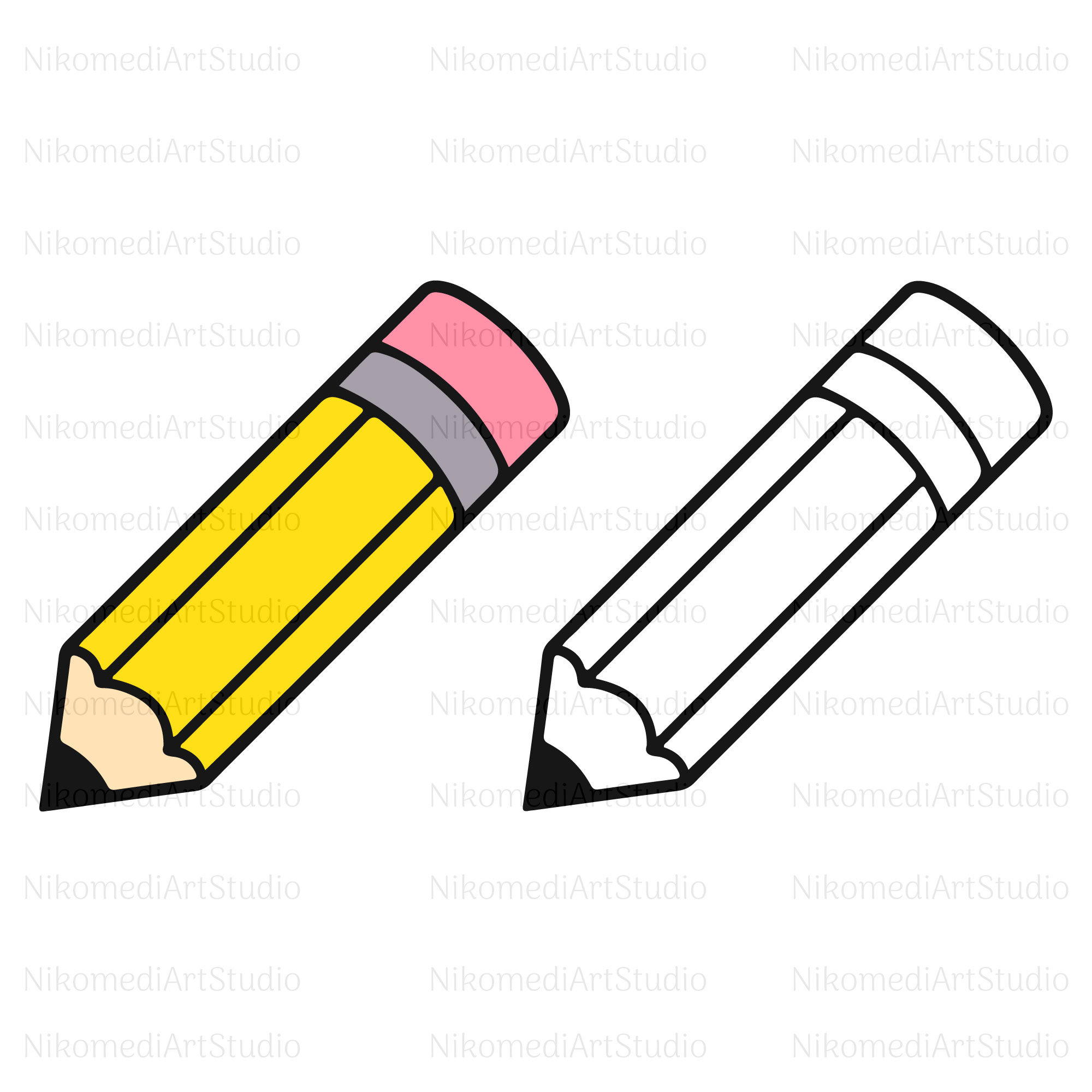 Pencil svg pencil clipart svg school svg digital etsy canada
