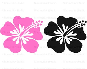 Hibiscus Svg, Hibiscus Clip Art, Hawaiian Flower Svg, Hibiscus Flower Svg, Flower Svg, Tropical Clip Art, Files for Cricut, Hawaii, BUNDLE