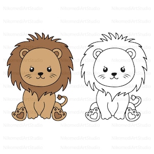 Baby Lion Svg, Animal Svg, Baby Lion Cut File,  Safari Jungle Animal Svg, Instant Download, Digital Download, Pdf • Png • Ai • Jpeg