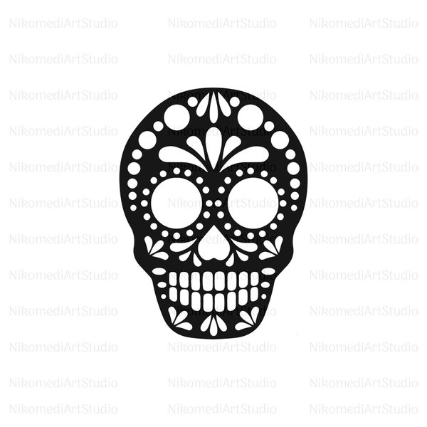 sugar skull svg png Cut File, download, Day of the dead, skull Svg, Cricut silhouette, Crafting digital download