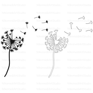 Dandelion SVG, PNG, JPG, Dandelions Svg Bundle, Instant Download, Digital Download, Floral Clipart, Flower Silhouette Svg