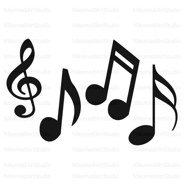 Musik Noten SVG, Musik Note SVG Bundle, Musik Noten Clipart, Musik Symbole, Gitarre Note, Cricut, Silhouette, Sofortiger Download, Schneidedateien