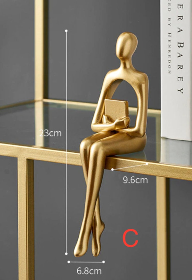 Abstract Resin Statue Cute Statue Bookshelf Decoration Etsy